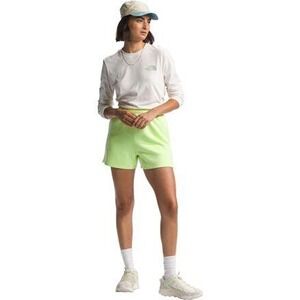 The North Face Womens M Medium Lime Green cloud Sweat Shorts Drawstring Waist
